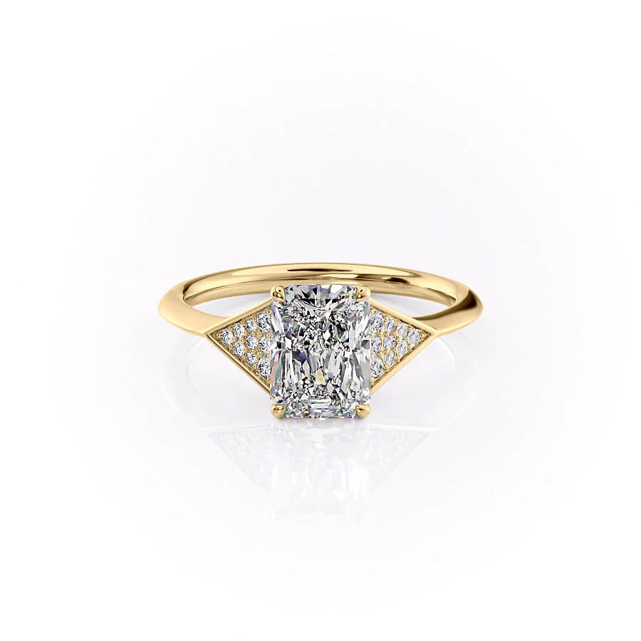 The Easton Set With Radiant Side Stone Lab Diamond 1 Carat 14K Gold#material_14k-gold