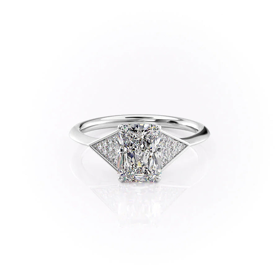 The Easton Set With Radiant Side Stone Moissanite#material_14k-white