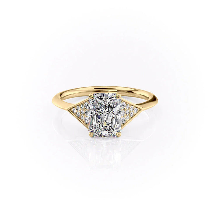 The Easton Set With Radiant Side Stone Lab Diamond 1 Carat 18K Gold#material_18k-gold