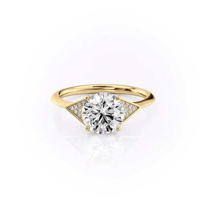 The Easton Set With Round Side Stone Lab Diamond 1 Carat 14K Gold#material_14k-gold