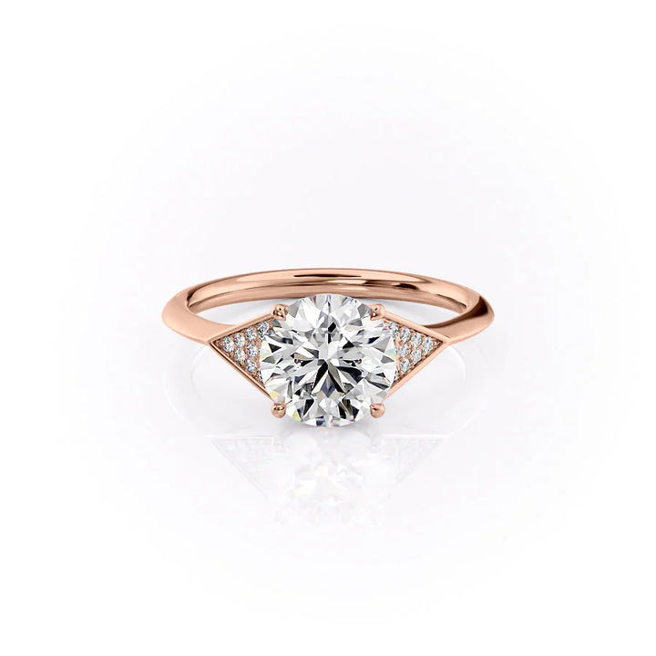 The Easton Set With Round Side Stone Lab Diamond 1 Carat 14K Rose#material_14k-rose