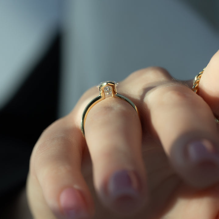 The Elina Set With A Marquise Solitaire Moissanite 3 Carat 18K Gold#material_18k-gold