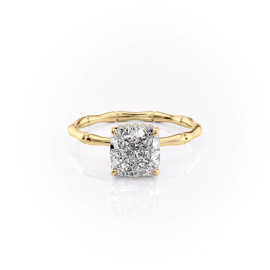 The Ember Set With Cushion Nature Lab Diamond 1 Carat 14K Gold#material_14k-gold