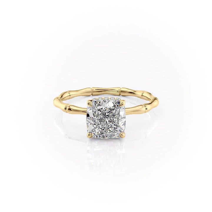 The Ember Set With Cushion Nature Lab Diamond 1 Carat 14K Gold#material_14k-gold