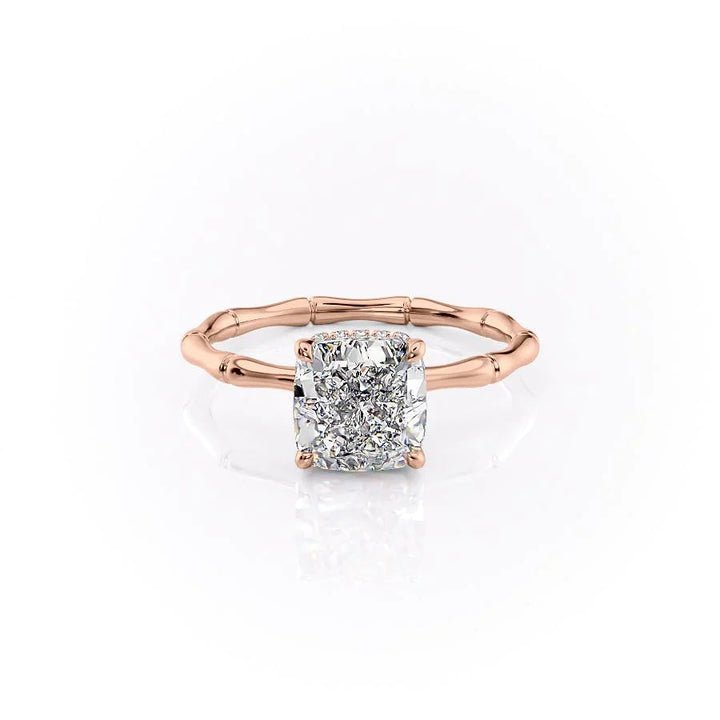 The Ember Set With Cushion Nature Lab Diamond 1 Carat 14K Rose#material_14k-rose