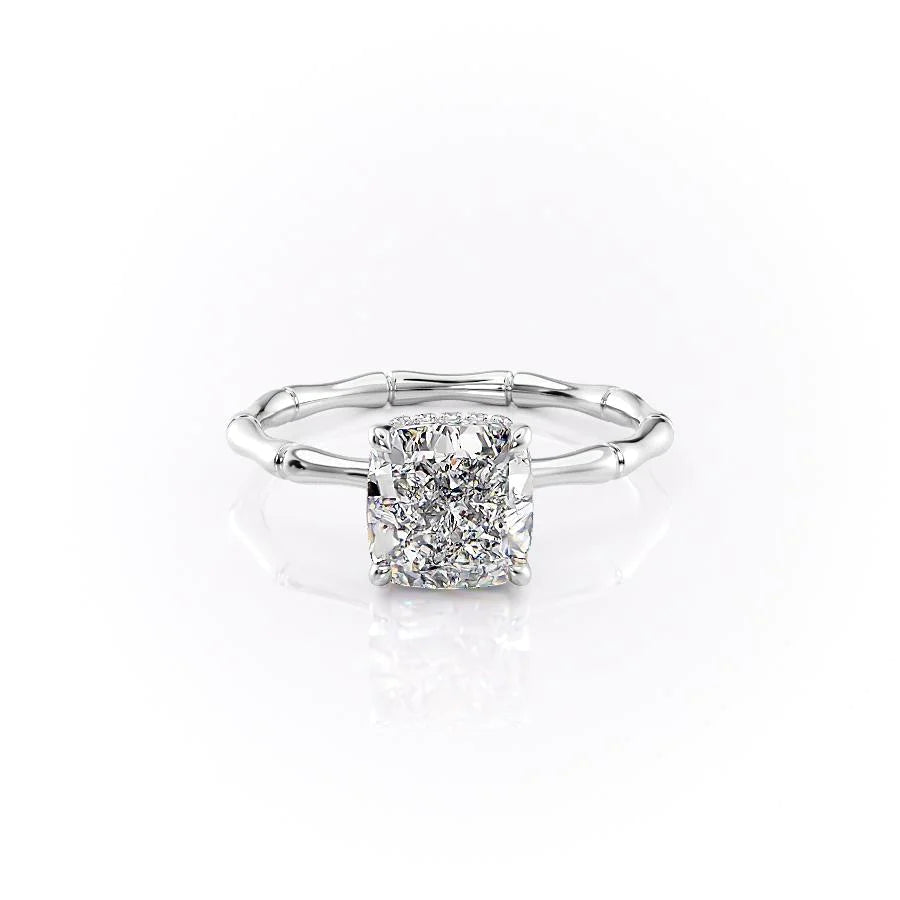 The Ember Set With Cushion Nature Lab Diamond 1 Carat 14K White#material_14k-white