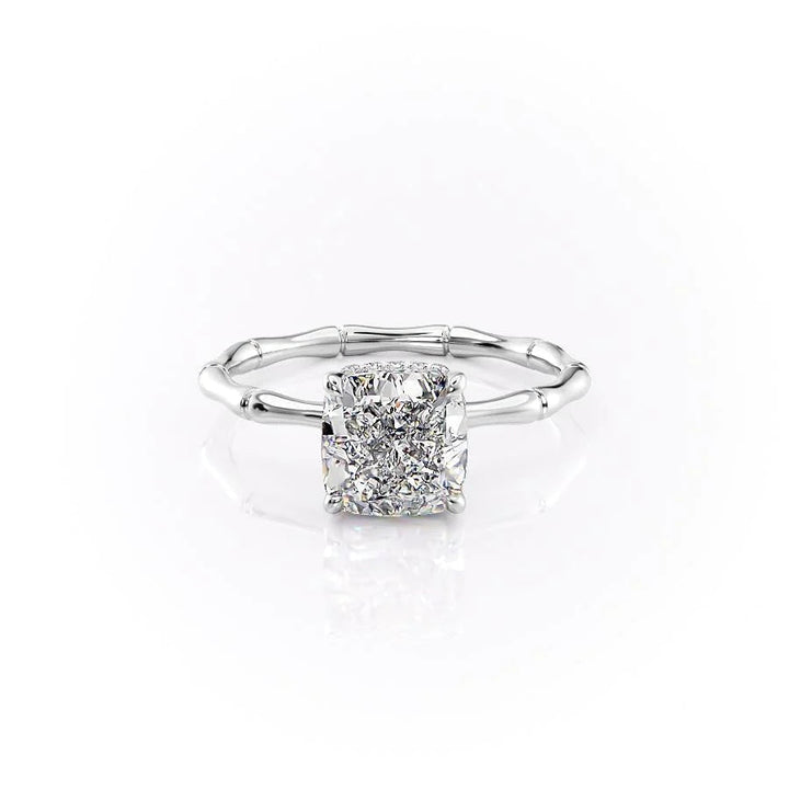 The Ember Set With Cushion Nature Lab Diamond 1 Carat 14K White#material_14k-white