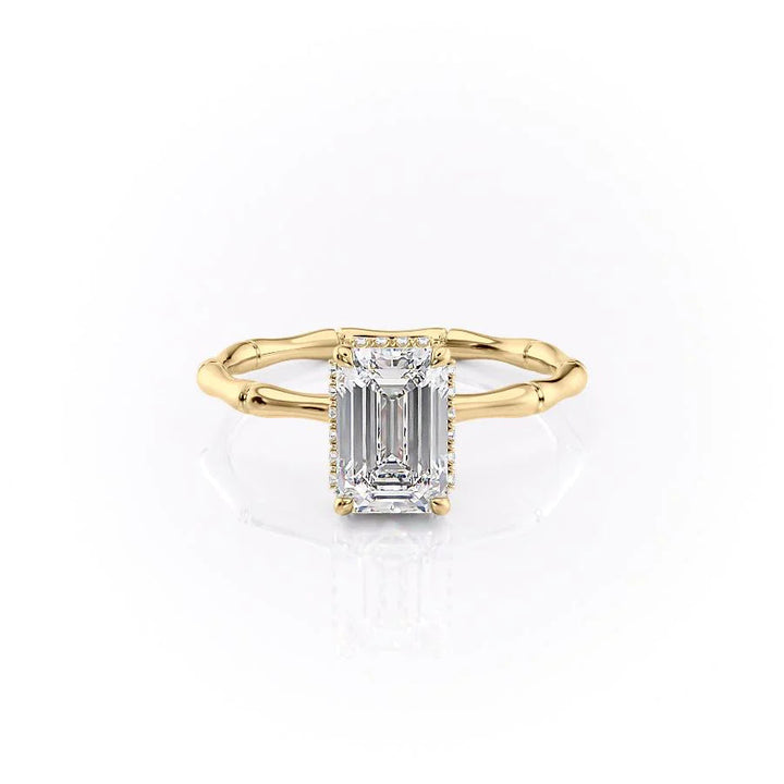 The Ember Set With Emerald Nature Moissanite#material_14k-gold