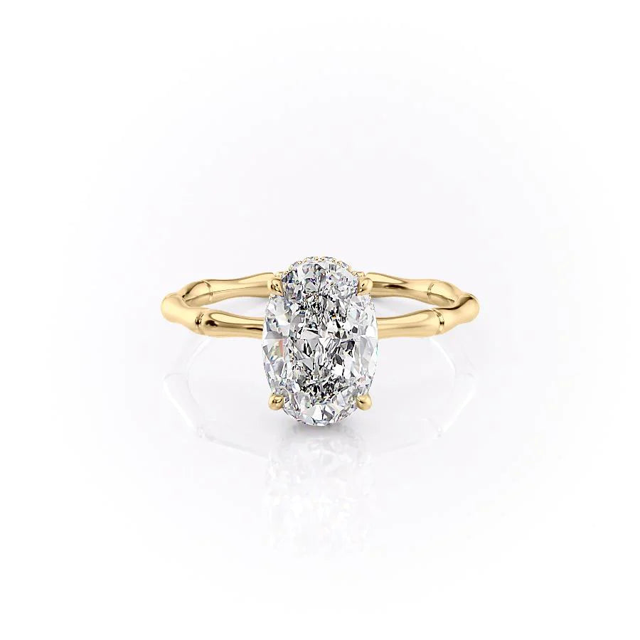 The Ember Set With Oval Nature Moissanite#material_14k-gold