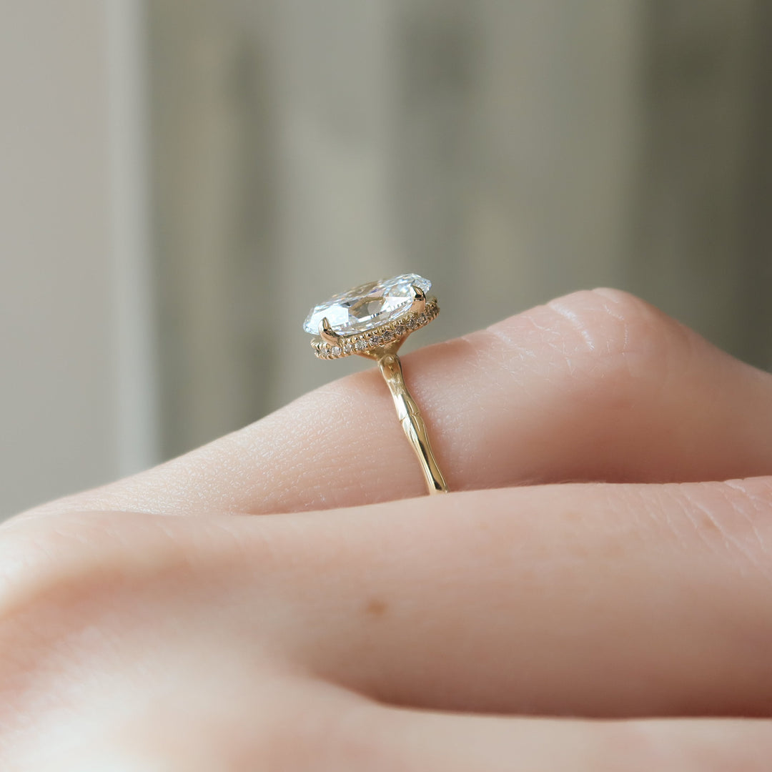 The Ember Set With Oval Nature Moissanite#material_14k-gold