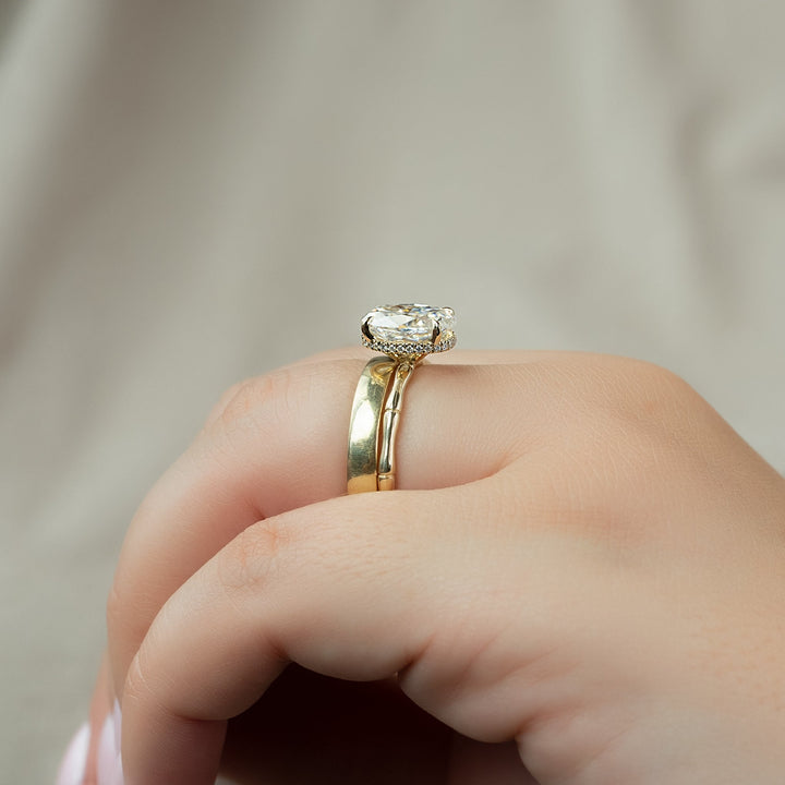 The Ember Oval Lab Diamond Moissanite Engagement Ring *Shown with 3 ct #material_gold