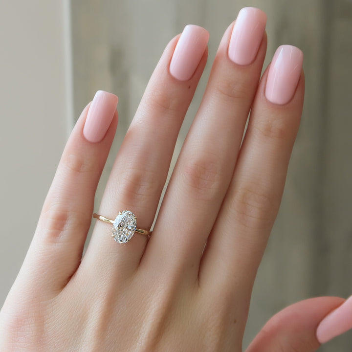 The Ember Oval Lab Diamond Moissanite Engagement Ring *Shown with 2 ct #material_gold