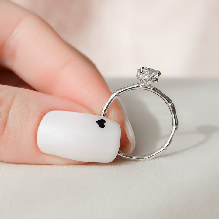 The Ember Oval Lab Diamond Moissanite Engagement Ring *Shown with 1 ct #material_white