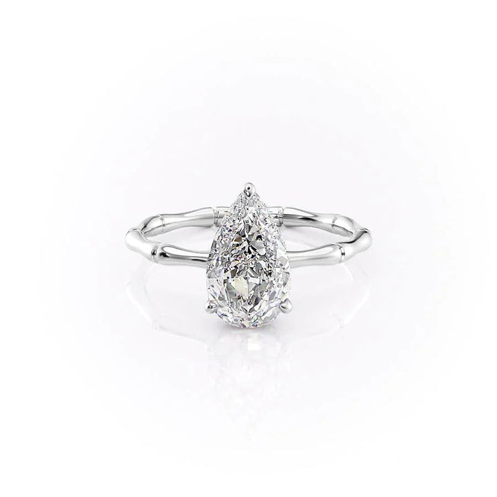 The Ember Set With Pear Nature Lab Diamond 1 Carat 14K White#material_14k-white