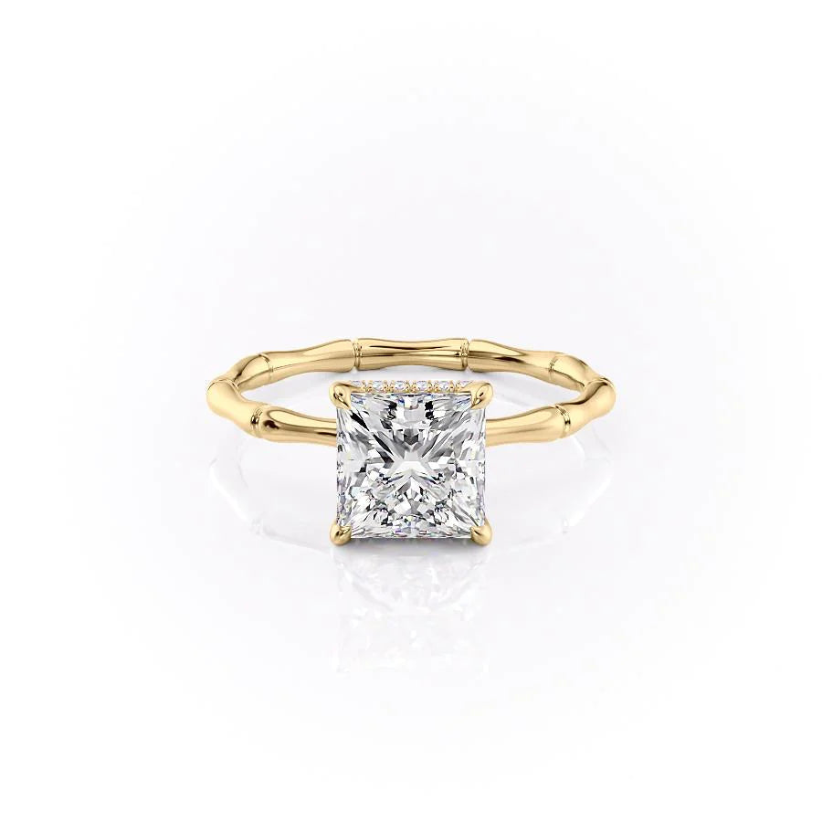 The Ember Set With Princess Nature Moissanite#material_14k-gold