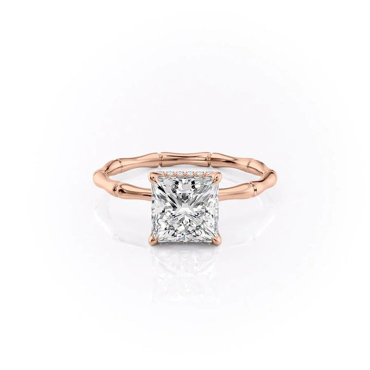 The Ember Set With Princess Nature Lab Diamond 1 Carat 14K Rose#material_14k-rose