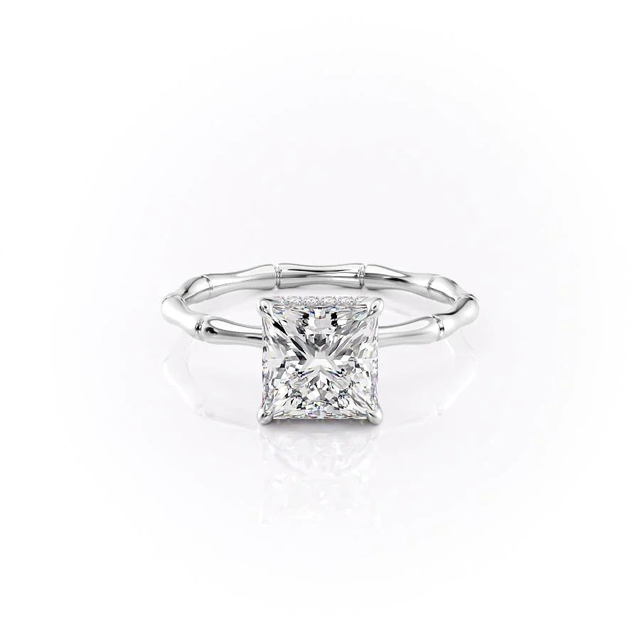 The Ember Set With Princess Nature Lab Diamond 1 Carat 14K White#material_14k-white