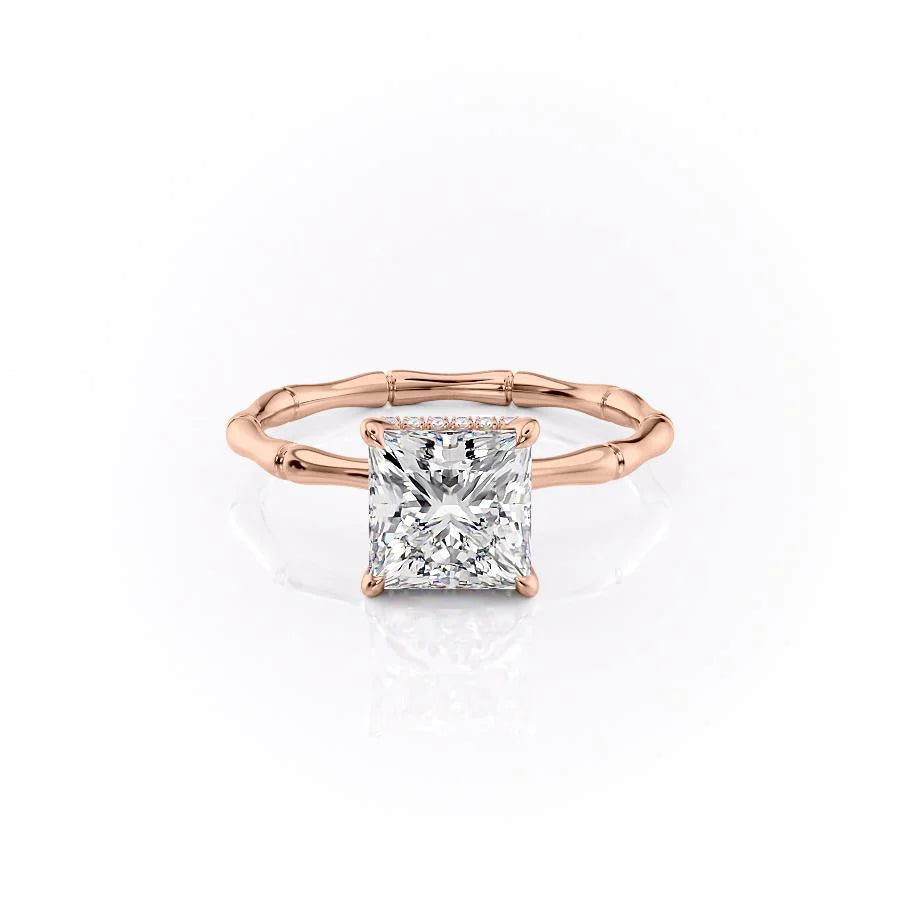 The Ember Set With Princess Nature Moissanite#material_18k-rose