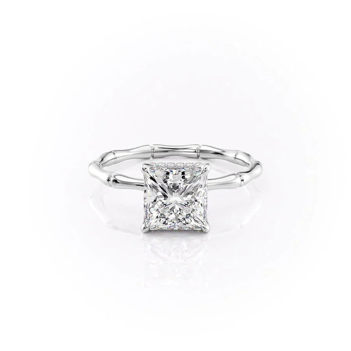 The Ember Set With Princess Nature Lab Diamond 1 Carat 18K White#material_18k-white