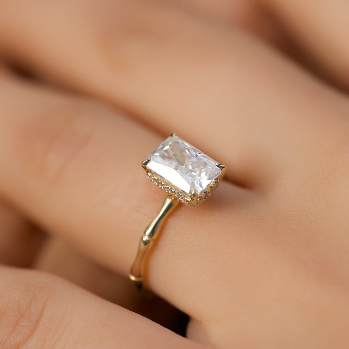 The Ember Set With Radiant Nature Moissanite#material_14k-gold