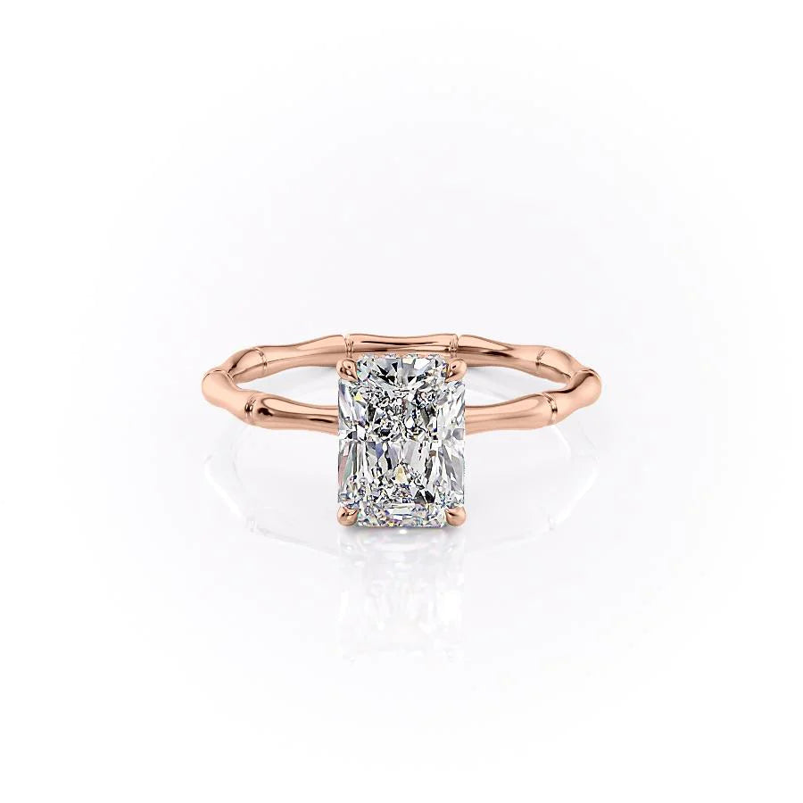 The Ember Set With Radiant Nature Lab Diamond 1 Carat 14K Rose#material_14k-rose