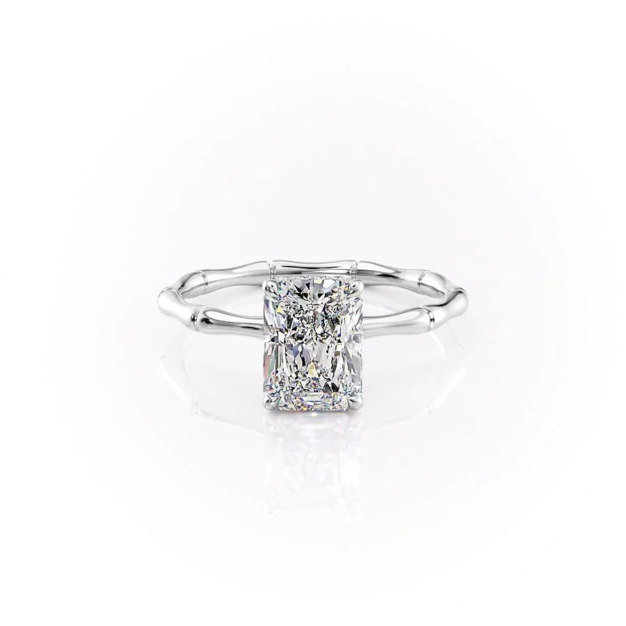 The Ember Set With Radiant Nature Lab Diamond 1 Carat 14K White#material_14k-white