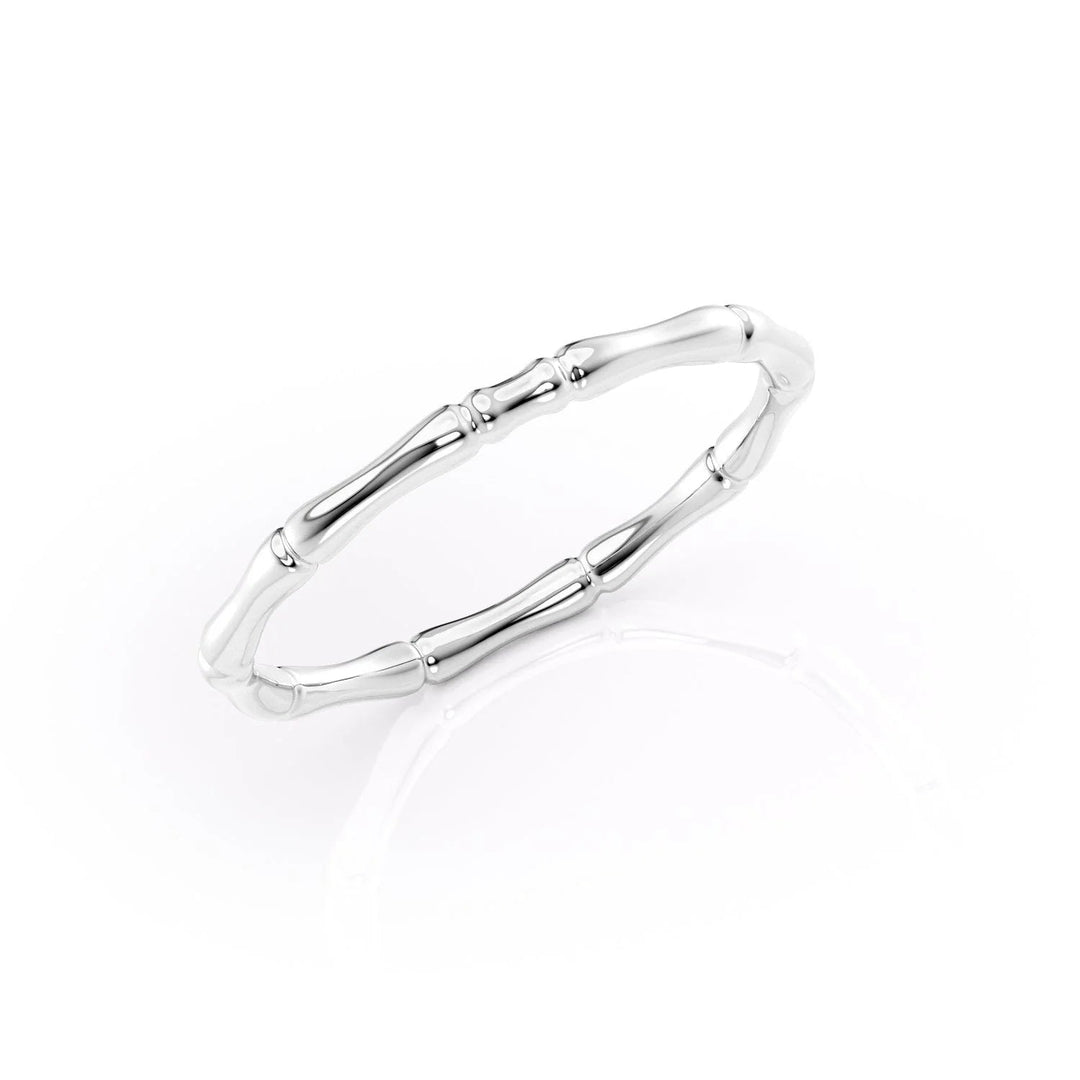 The Ember Wedding Bands Solid 14K White#material_14k-white