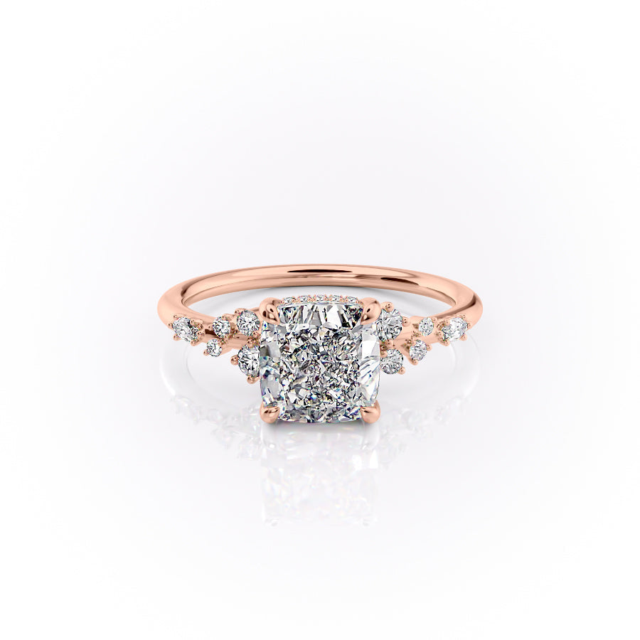 The Emery Set With A Cushion Lab Diamond-L'Amour Brilliance #material_rose