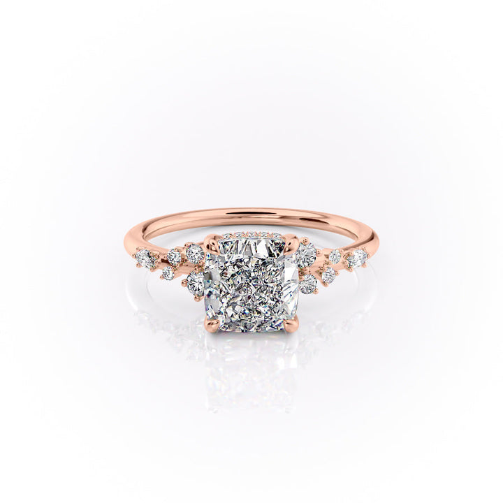 The Emery Set With A Cushion Lab Diamond-L'Amour Brilliance #material_rose