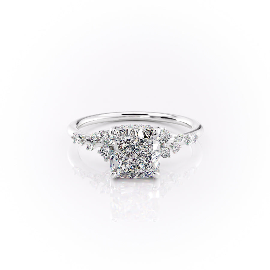 The Emery Set With A Cushion Lab Diamond-L'Amour Brilliance #material_white