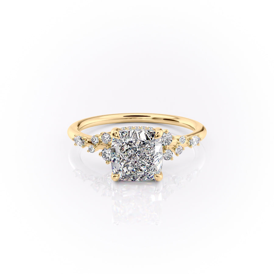The Emery Set With A Cushion Lab Diamond-L'Amour Brilliance #material_gold