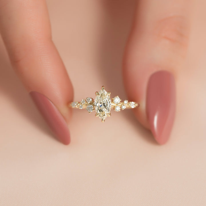 The Emery Set With A Marquise Lab Diamond-L'Amour Brilliance #material_gold