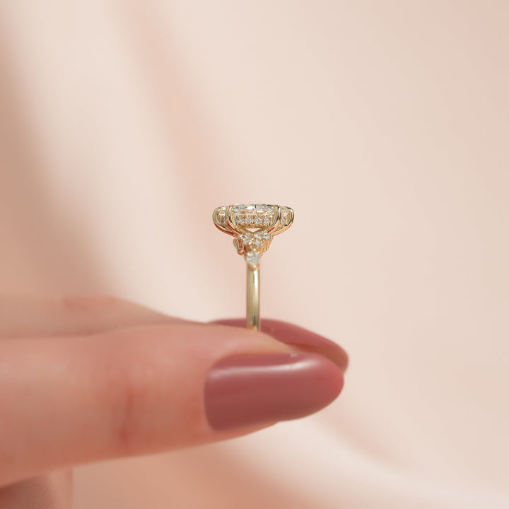 The Emery Set With A Marquise Lab Diamond#material_gold