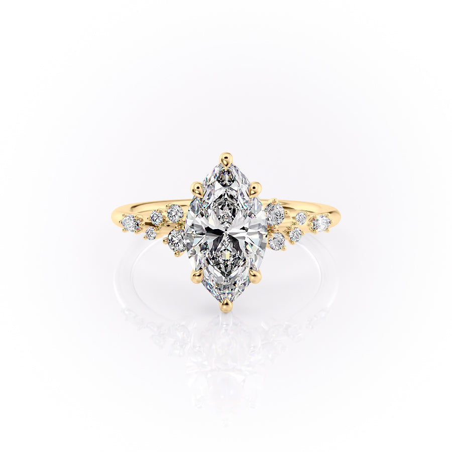 The Emery Set With A Marquise Lab Diamond-L'Amour Brilliance #material_gold