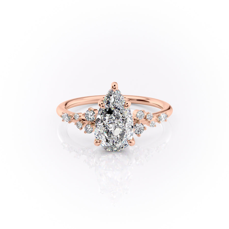 The Emery Set With A Pear Lab Diamond#material_rose