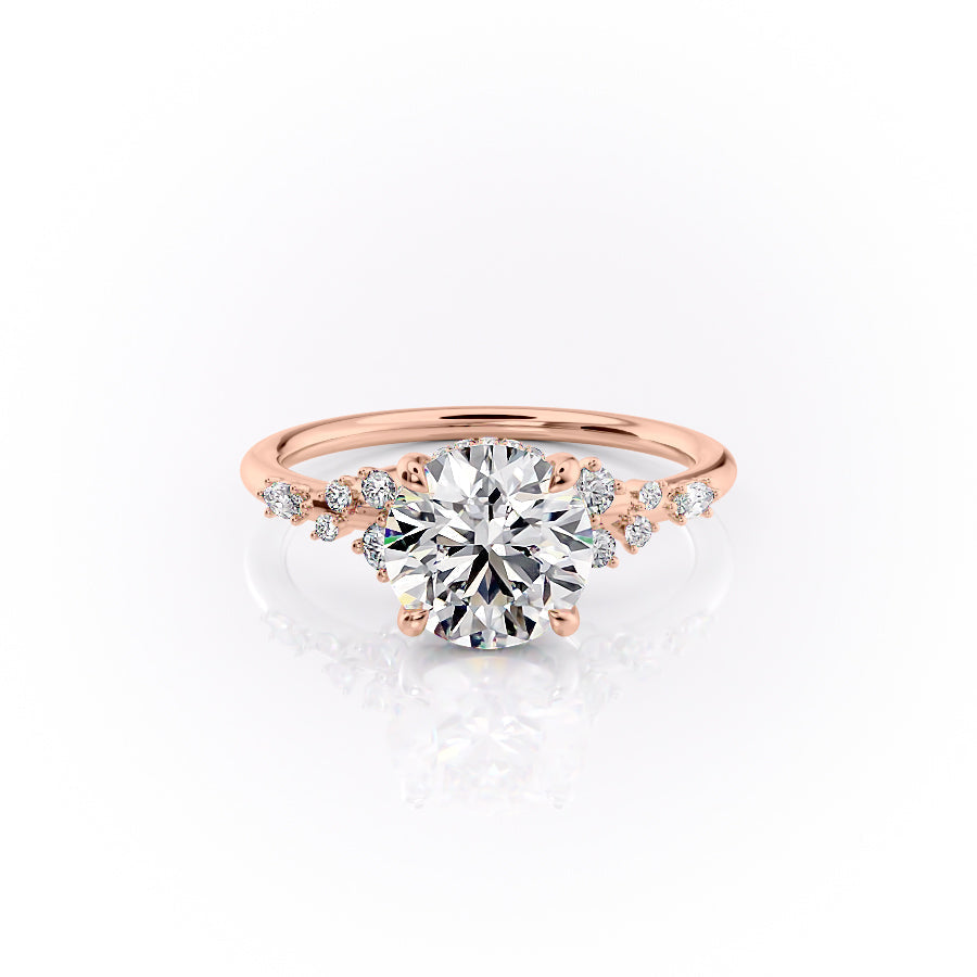The Emery Set With A Round Lab Diamond-L'Amour Brilliance #material_rose