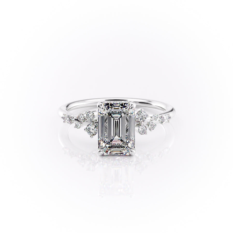 The Emery Set With An Emerald Lab Diamond-L'Amour Brilliance #material_white