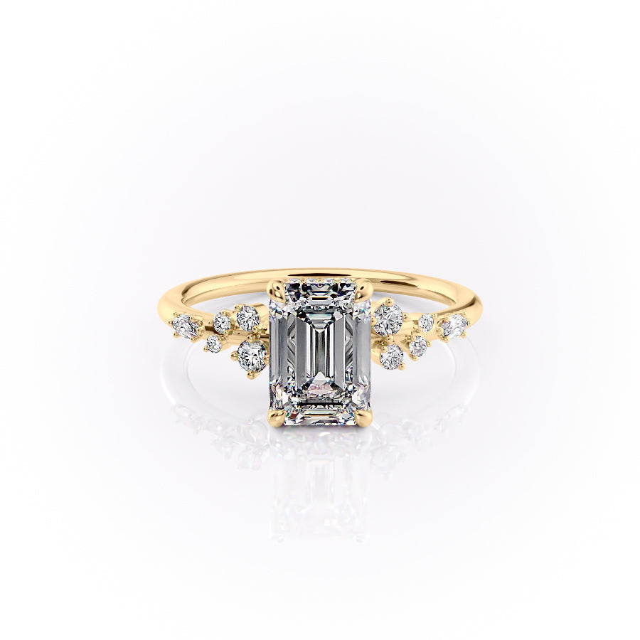 The Emery Set With An Emerald Lab Diamond-L'Amour Brilliance #material_gold