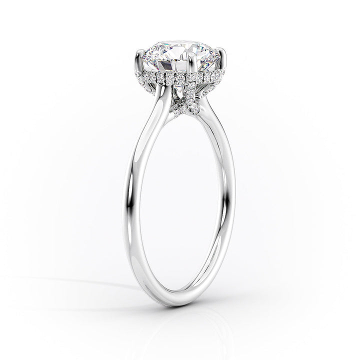 The Emily Set With Cushion Solitaire Lab Diamond 1.5 Carat 14K White#material_14k-white