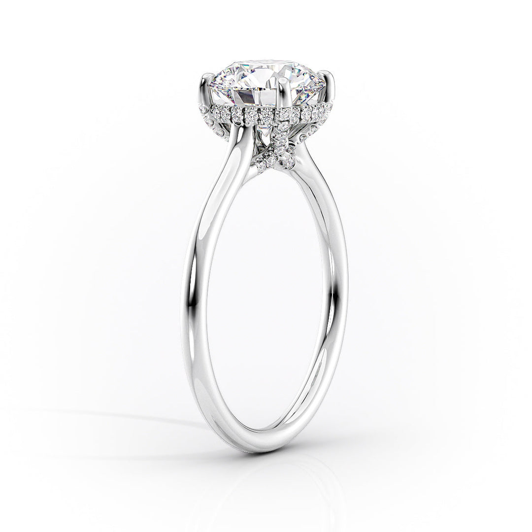 The Emily Set With Cushion Solitaire Moissanite#material_14k-white