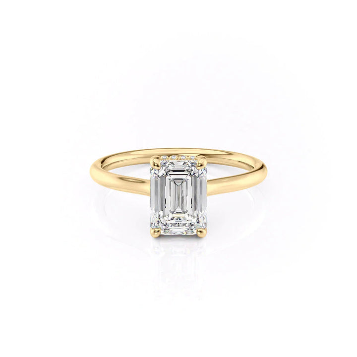 The Emily Set With Emerald Solitaire Moissanite#material_18k-gold