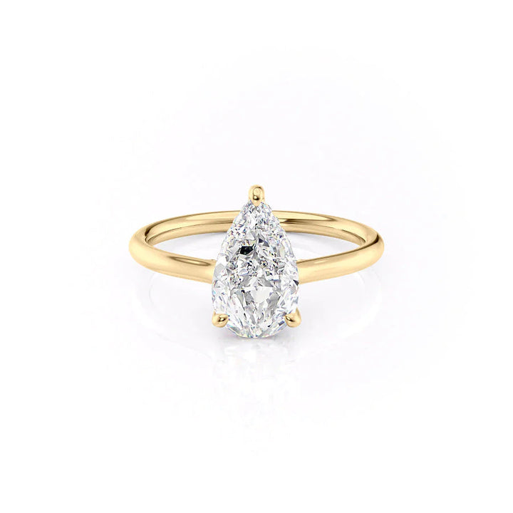 The Emily Set With Pear Solitaire Lab Diamond 1 Carat 14K Gold#material_14k-gold