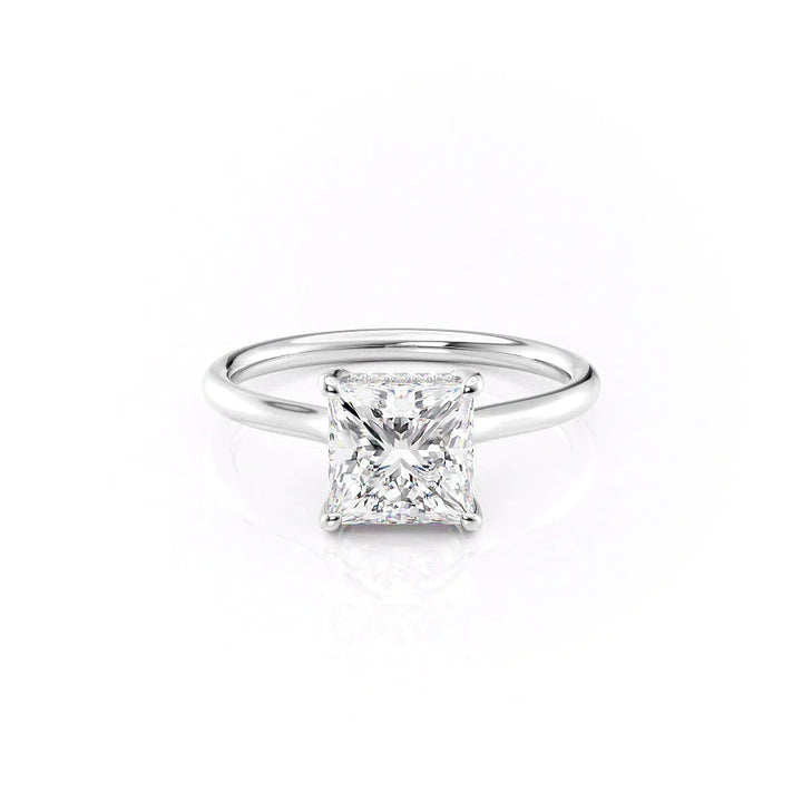 The Emily Set With Princess Solitaire Moissanite#material_14k-white