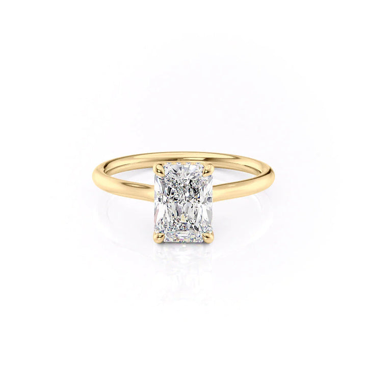 The Emily Set With Radiant Solitaire Lab Diamond 1 Carat 14K Gold#material_14k-gold