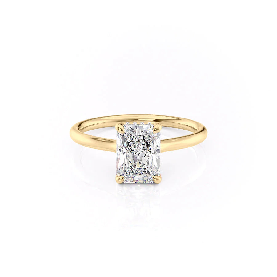 The Emily Set With Radiant Solitaire Moissanite#material_14k-gold