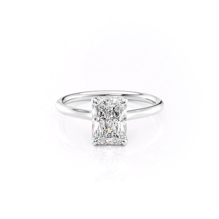 The Emily Set With Radiant Solitaire Lab Diamond 1 Carat 14K White#material_14k-white