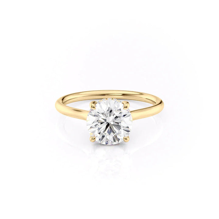 The Emily Set With Round Solitaire Lab Diamond 1 Carat 14K Gold#material_14k-gold