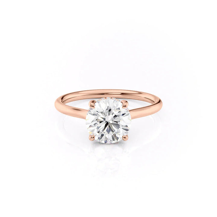 The Emily Set With Round Solitaire Moissanite#material_14k-rose