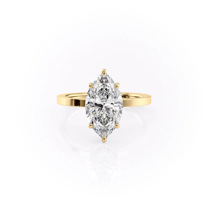 The Estella Set With Marquise Solitaire Lab Diamond 1 Carat 14K Gold#material_14k-gold