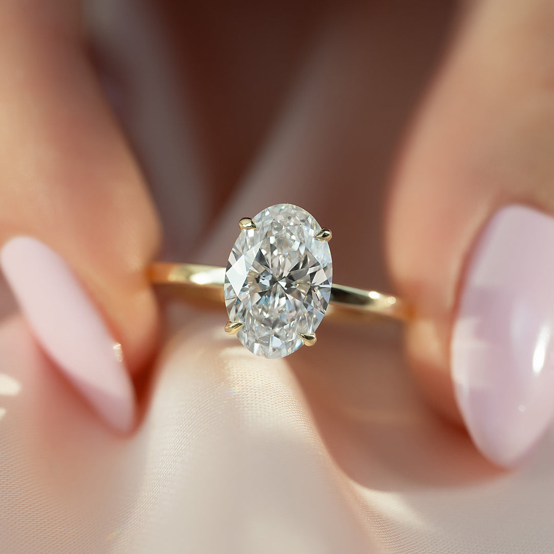 The Estella Oval Lab Diamond Moissanite Engagement Ring